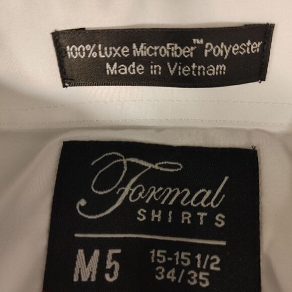 "SUPERFIT" SLIM FIT WHITE MICROFIBER TUXEDO SHIRT - Picture 5 of 6